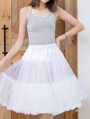  Années 1950 Princesse Jupe à cerceaux Sous jupe Jupe en tulle Couleur Unie Femmes Mascarade Événement / Fête Bal de promo Enterrement de Vie de Jeune Fille Adulte Jupe