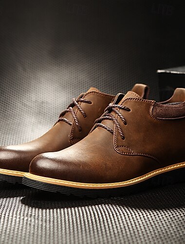  braune Herren-Stiefeletten aus Leder mit Schnürung und strapazierfähiger Sohle – stilvolles Freizeitschuhwerk für Alltag und Outdoor