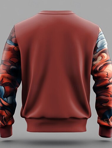  Miesten Eläin Piirretty College College Pitkähihainen Villapaita Tiukka pyöreä kaula-aukko Muoti Tyylikäs 3D 3D-tulostus Loma Bile Katuvaatteet Crewneck 3D-tulostus Talvi 봄 & Syksy