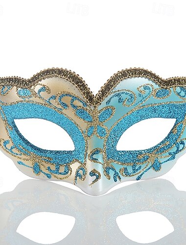 Phantom der Oper Arlecchino Arlecchina Karnevalsmaske Venezianische Maske Columbina Erwachsene Damen Halbes Gesicht Party Maskerade Karneval von Venedig Halloween Karneval Einfaches Karnevalskostüm