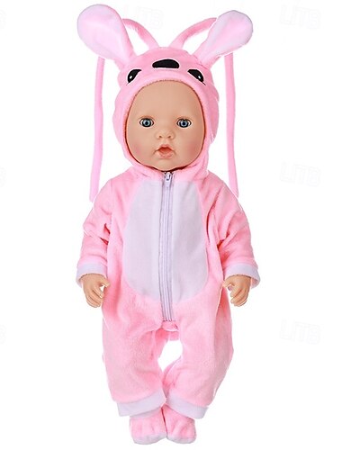  Anzug + Schuhe Puppen-Outfit für 18 Zoll 43cm Babypuppe süße Pullover Strampler Puppenkleidung