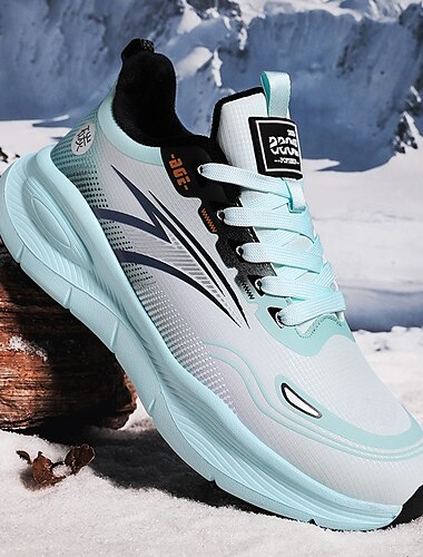  Warm gefütterte Laufsneaker für Herren, leichte, gepolsterte Sportschuhe mit Schnürung für Wintersport im Freien und den Alltag