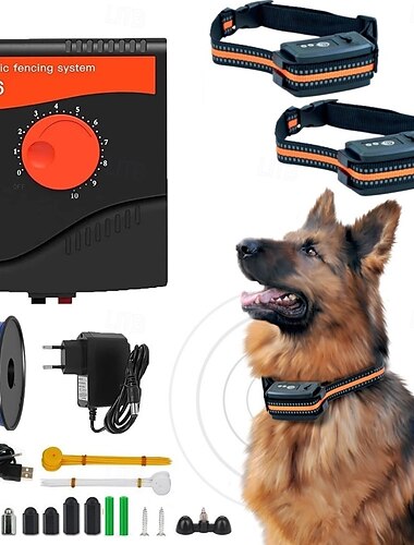 Elektrischer Hundezaun, im Boden verkabelt, Haustierzaun, dickes Kabel, wiederaufladbar, wasserdicht, Trainingshalsband, elektronisches Anti-Ausreißer-Zaunsystem