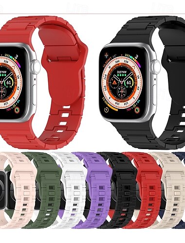  Sólová smyčka Kompatibilní s Řemínek k hodinkám Apple Watch 38 mm 40 mm 41 mm 42 mm 44 mm 45 mm 49 mm Nastavitelný Silikon Náhradní pásek na hodinky pro iwatch Ultra 2 Series 9 8 7 SE 6 5 4 3 2 1