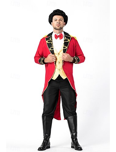  Domador Disfraz de carnaval Accesorios Disfraz Chaqueta de circo Adulto Hombre Rendimiento Fiesta Discoteca Víspera de Todos los Santos Carnaval Mardi Gras Disfraz de carnaval fácil