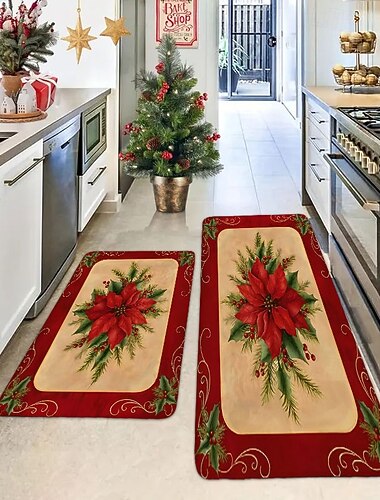  juledørmatte gang tepper område tepper vaskbare for soverom stue kjøkken bad anti-skli gulvmatter
