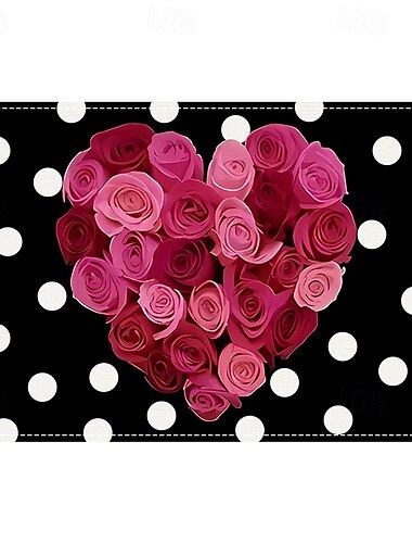  Tischsets zum Valentinstag, 4er-Set, romantische und dekorative Tischsets mit Herz- oder Rosenmuster, langlebig und hitzebeständig, perfekt, um Ihrer Esstischdekoration einen Hauch von Liebe zu