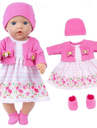  Realistische Reborn-Babypuppenkleidung, 18-Zoll-Outfits, Kleidungsset mit Zubehör, geeignet für Reborn-Babys und Neugeborene (ohne Puppe)