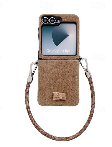  τηλέφωνο tok Για Samsung Galaxy Z Flip 7 Z Flip 6 Z Flip 5 Z Flip 4 Z Flip 3 Πίσω Κάλυμμα με λουράκι καρπού Ανθεκτική σε πτώσεις Ρετρό TPU Χνουδωτό