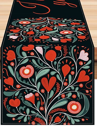  Camino de mesa para el día de San Valentín: la decoración de mesa romántica y festiva agrega un toque de amor a su mesa de comedor, perfecto para cenas y celebraciones del día de San Valentín.