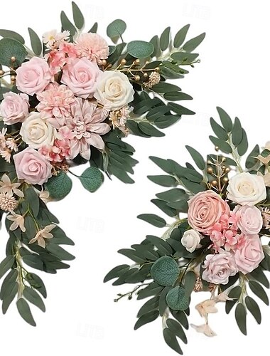  2 Packungen Kunstblumen-Dekorationen, Frühlingshochzeitsblumen, Blumenschmuck für Hochzeiten, Bankette, Partys, Empfangs-/Eingangsschilder und Hintergrunddekoration.