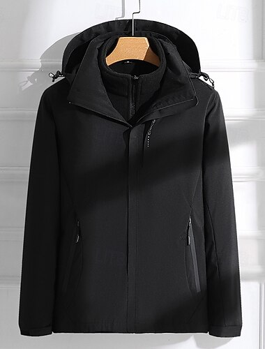  Dame Softshell jakke Trekking-jakke Vinter udendørs Hold Varm Fleecefoer Vindtæt Vandafvisende 3-i-1 Jakker Fleece Jakker Vindjakke Rejse Sort Krystal Lys pink Rød Lilla