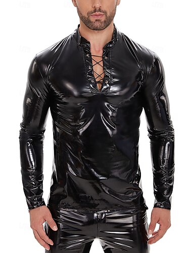  Zentai-Pakken T-Shirt Huidskostuum Carnavalskostuum Voor heren Metallic Spandex Kostuum voor Prestatie Club Paaldans Halloween Carnaval Volwassenen