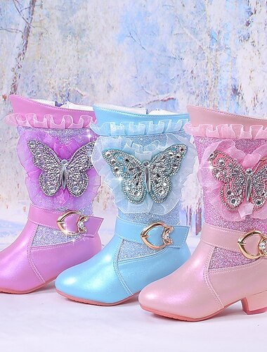 Fille Bottes Bottes décontractées Chaussures habillées Bottes mi-mollet Botillons Cuir Respirabilité Ne glisse pas Augmenter la hauteur Chaussures de princesse Grands enfants (7 ans et +) Petits