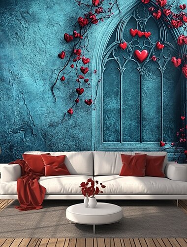  Hochzeit Dekorationen Hintergrund Fotografie Wandbehang große Wandteppich Kunst Wandmalerei Dekor Decke Vorhang zuhause Schlafzimmer Wohnzimmer Dekoration Herz Fensterblick