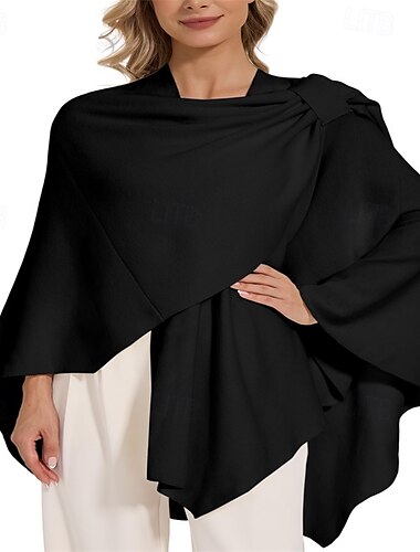  crossover sjal för kvinnor omlott öppen front poncho cape elegant loop sjalar resesjalar för höst vinter längd 150cm