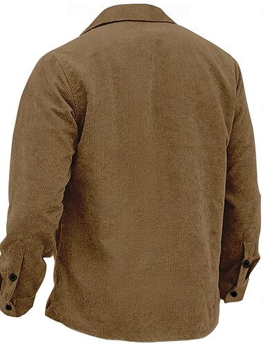  Herren Cowboy Cord Hemd Hemdjacke Overshirt Langarm Vintage Western Outdoor Sport & Natur Alltagskleidung Herbst Winter Umlegekragen Hemden mit Kragen Knopf 3D-Druck 2 Taschen 1pc Armeegrün Blau Braun