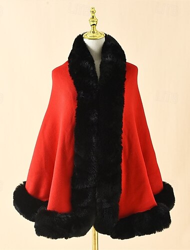  Damen Winter Kunstpelz Schal Stola warm Wickel Cape