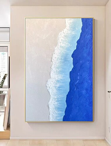  Mintura handgefertigte Ölgemälde mit Strandlandschaft auf Leinwand, Wandkunst, Dekoration, modernes abstraktes Bild für die Inneneinrichtung, gerolltes, rahmenloses, ungedehntes Gemälde
