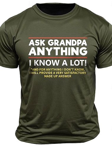  Lustiges T-Shirt für Großväter Frag irgendetwas ich weiß viel (oder ich werde es mir ausdenken!). Kurzärmeliges Familien-Grafik-Tee.