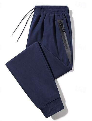  Men's Athletic Pants Sweatpants Joggers Trousers Pocket Drawstring Elastic Waist Plain Comfort Sports Outdoor Daily Fashion Casual Black Dark Blue Micro-elastic
