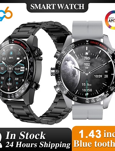 696 CT11 Reloj inteligente 1.43 pulgada Pulsera inteligente Bluetooth Podómetro Recordatorio de Llamadas Seguimiento del Sueño Compatible con Android iOS Hombre Llamadas con Manos Libres Recordatorio
