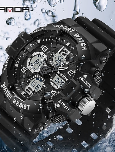  SANDA Hommes Montre Digitale Extérieur Sportif Mode Montre Bracelet Lumineux Chronomètre Fonction réveille Calendrier PUT Suivre