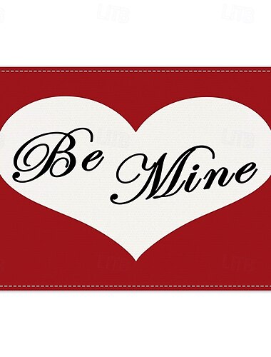  Tischsets zum Valentinstag, 4er-Set, romantische und dekorative Tischsets mit Herz- oder Rosenmuster, langlebig und hitzebeständig, perfekt, um Ihrer Esstischdekoration einen Hauch von Liebe zu