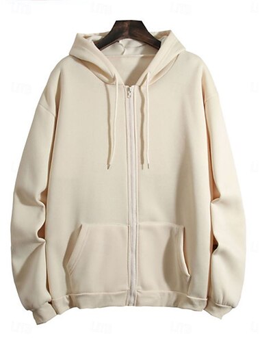  Damen Kapuzenpullover Sweatshirt Casual Street Dailywear Kapuzenpullover Reißverschluss vorne Tasche Langarm rosa lila beige Herbst Winter
