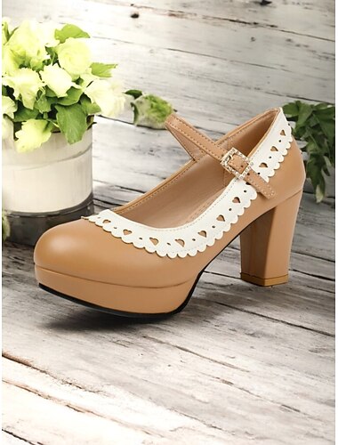  Escarpins Mary Jane noirs et blancs à plateforme avec bride à boucle décorative pour femmes – chaussures élégantes d'inspiration rétro pour les occasions formelles et spéciales