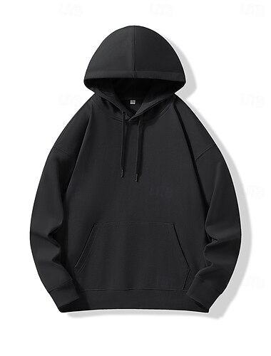  Herren Kapuzensweatshirt Schwarz Weiß Marineblau Mit Kapuze Einfach Tasche Weihnachtsgeschenke Arbeit Sport & Outdoor Aktiv Cool Basic Herbst Winter Bekleidung Kapuzenpullover Sweatshirts Langarm