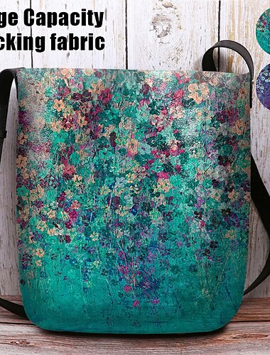  sac à bandoulière à imprimé floral artistique pour femme - design vintage vibrant avec bandoulière réglable, parfait pour les sorties quotidiennes et décontractées