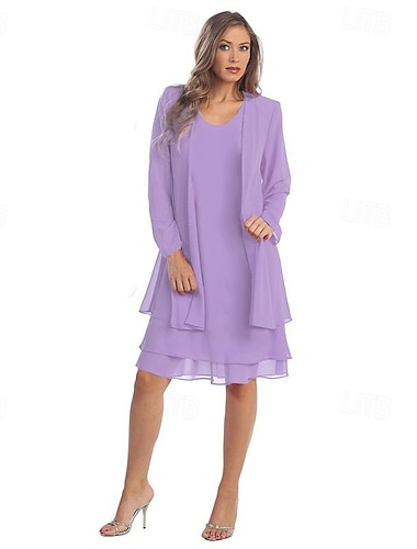 női sifon ruha midi ruha rakott munka randevú vakáció elegáns alkalmi legény nyak világos rózsaszín fekete bordó szín