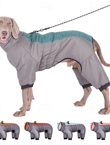  Perros Abrigos Chaqueta con arnés Invierno Reflexivo Impermeable Templado Exterior Interior Ropa de casa Medio Grande