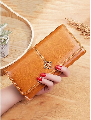  Rote Damen-Geldbörse aus Kunstleder mit mehreren Kartenfächern und Münzfach mit Reißverschluss – elegante und funktionale Clutch für den täglichen Gebrauch