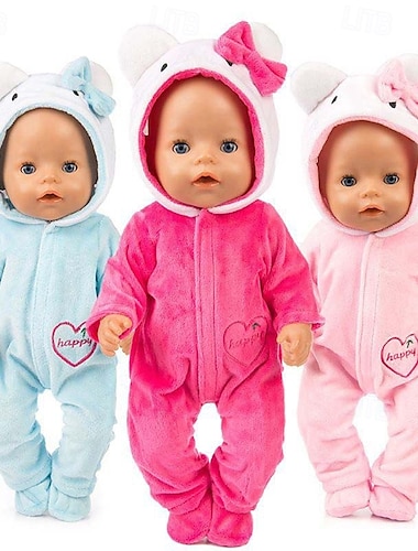  kostym skor dockor outfit för 18 tum 43cm babydocka söta jumprar tröja dockkläder