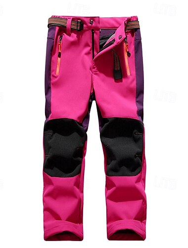  Boys Girls' Combat Pants Cargo Pants Hiking Pants Trousers Patchwork Winter Outdoor Regular Fit Warm Breathable Soft Pants / Trousers Zipper Pocket Black Red Running Camping / Hiking / Caving