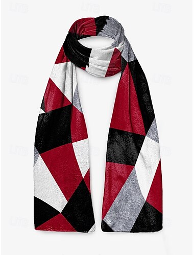  Polyesterschal mit geometrischem Aufdruck für Damen und Herren – leichtes und stylisches Accessoire für legere und formelle Outfits