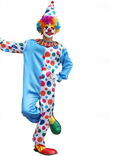  Cirkus Joker Klovn Karneval kostume Dragter Kostume Voksne Herre Dame Cosplay Ydeevne Fest Halloween Karneval Mardi Gras Nemt karnevalskostume