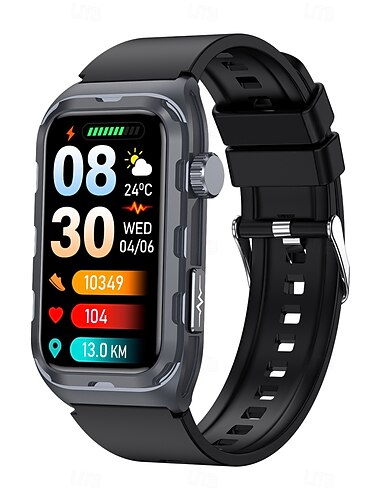  TK79 Smartklokke 1.47 tommers Smartklokke blåtann Skritteller Samtalepåminnelse Fitnessporing Kompatibel med Android iOS Unisex Lang ventetid Håndfri bruk Vanntett IP 67 51mm Urkasse
