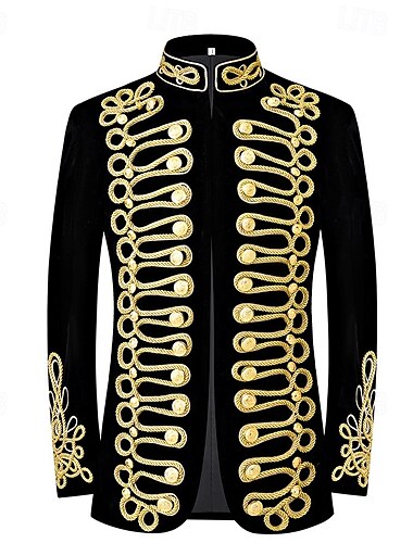  Rétro Vintage Rococo Manteau Bal Masqué Veste de cirque Prince Aristocrate Homme Carnaval Mascarade Événement / Fête Adulte Manteau Printemps Automne & Hiver