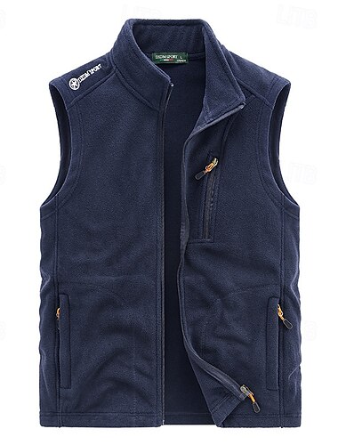  Herren Weste für Wanderer Wander-Fleeceweste Ärmellos Weste Außen warm Fleece-Futter Komfortabel Winter Mehrere Taschen Polyester Schwarz Armeegrün Dunkelblau Jagd Angeln Klettern