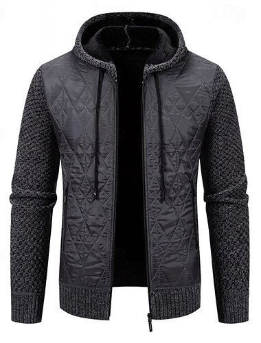  Pánské Svetr Cardigan Kardigan Oříznutý svetr Svetr na zip Pletený svetr Rýhovaný Plést Standardní Slátanina Barevné bloky Kapuce Módní Klasické Denní nošení Rande Oblečení Podzim zima Čern