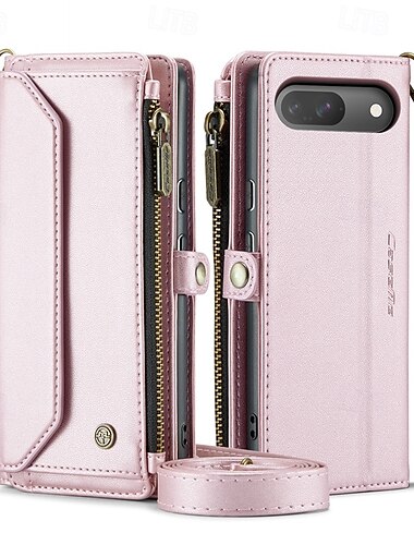  Handy Hülle Handyhüllen Für Google Pixel 9 Pro Pixel 9 Pro XL Pixel 8 Pro Pixel 8 Pixel 9 Brieftasche Kartenetui Magnetisch Reisverschluss Unterstützt kabelloses Laden Retro TPU PC