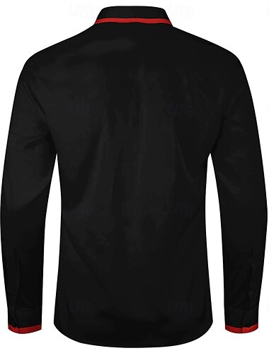  Per uomo Crepa Camicia con bottoni Manica lunga Moda Casual Scuro Abiti da sera per feste Strada Giornaliero Autunno Inverno Primavera estate Colletto Abbottonare Stampa 3D Nero