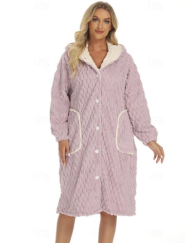  Adulto Color sólido Pijamas de una pieza Manta extragrande con capucha Manta usable con bolsillo Pijamas de una pieza Pijamas Kigurumi Estilo lindo por Hombre y mujer Carnaval Mascarada Dibujos