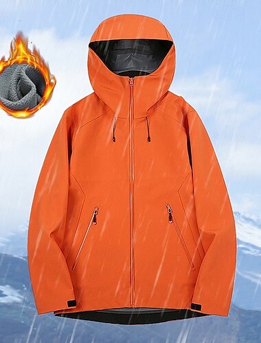 Herren Fleecejacke für Wanderer Winter Draussen Wasserdicht Warm Weich Komfortabel Vliesjacken Voller Reißverschluss Camping / Wandern / Höhlenforschung Reisen Wintersport Schwarz Weiß Blau Orange