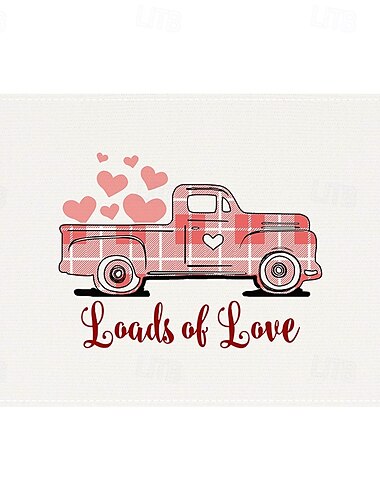  Tischsets zum Valentinstag, 4er-Set, romantische und dekorative Tischsets mit Herz- oder Rosenmuster, langlebig und hitzebeständig, perfekt, um Ihrer Esstischdekoration einen Hauch von Liebe zu