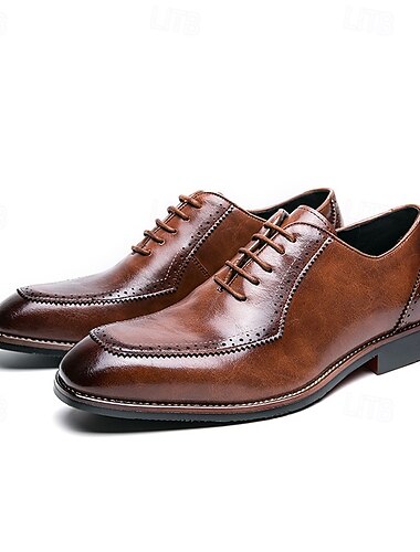  klassische braune Oxford-Schuhe für Herren mit Brogue-Details – elegantes, formelles Schuhwerk für Business und Veranstaltungen