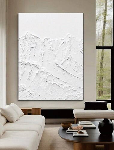  Arte abstracto blanco pintado a mano con wabi sabi, pintura blanca, arte de pared wabi-sabi, pintura al óleo con textura blanca, juego de 2 piezas de arte de pared blanco, pintura abstracta blanca,